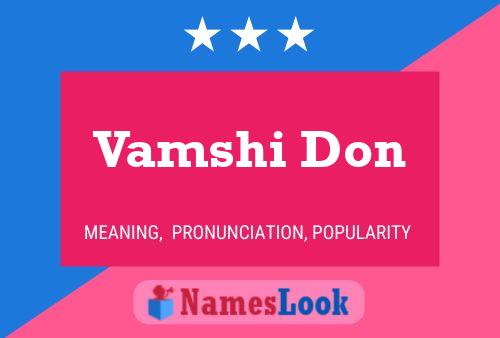 Affiche de nom Vamshi Don