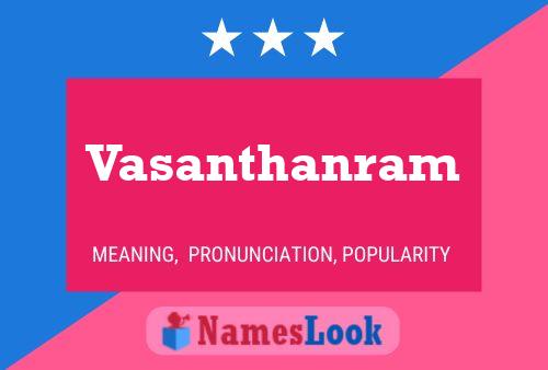 Affiche de nom Vasanthanram