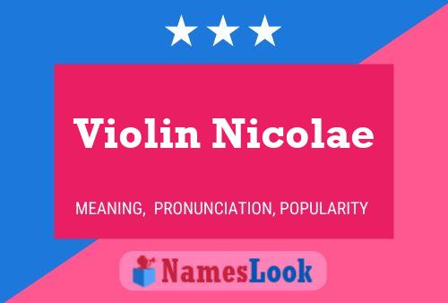 Affiche de nom Violin Nicolae