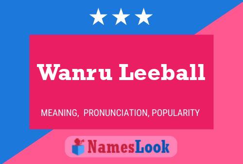 Affiche de nom Wanru Leeball