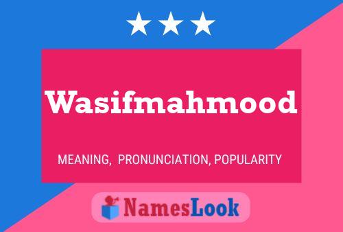 Affiche de nom Wasifmahmood