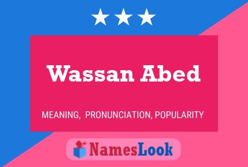 Affiche de nom Wassan Abed