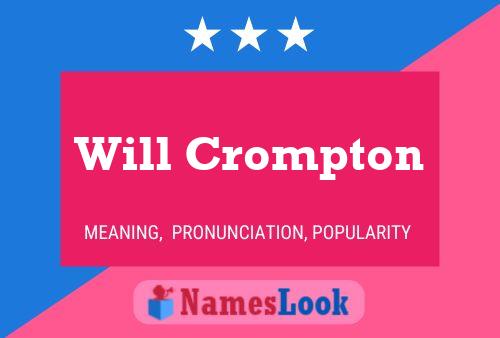 Affiche de nom Will Crompton