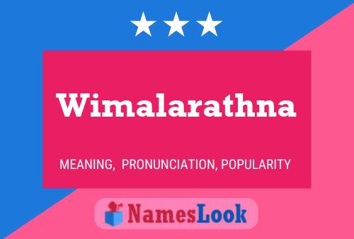 Affiche de nom Wimalarathna