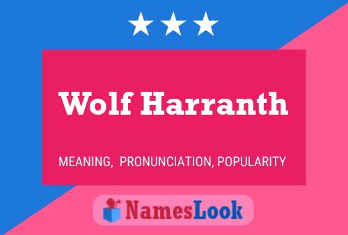 Affiche de nom Wolf Harranth