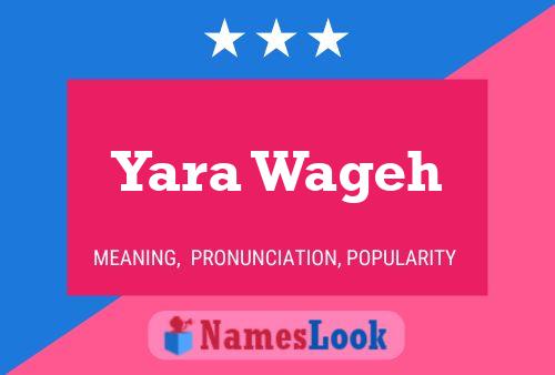 Affiche de nom Yara Wageh