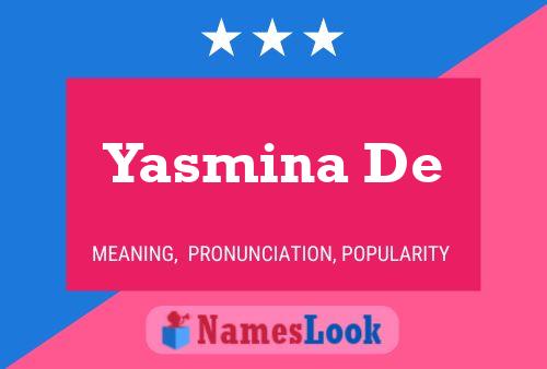 Affiche de nom Yasmina De