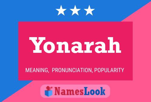 Affiche de nom Yonarah