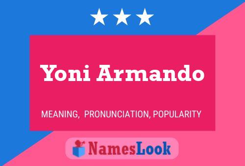 Affiche de nom Yoni Armando