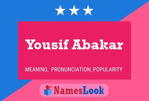 Affiche de nom Yousif Abakar