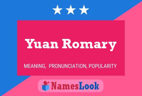 Affiche de nom Yuan Romary