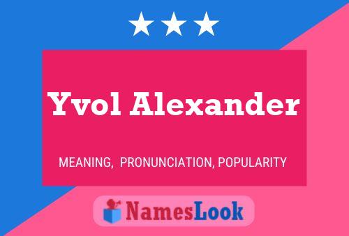 Affiche de nom Yvol Alexander