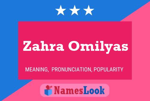 Affiche de nom Zahra Omilyas