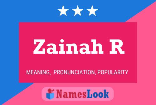 Affiche de nom Zainah R