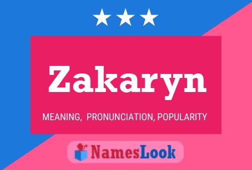 Affiche de nom Zakaryn