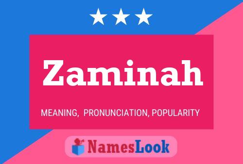 Affiche de nom Zaminah