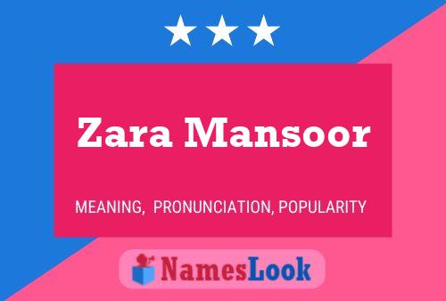 Affiche de nom Zara Mansoor