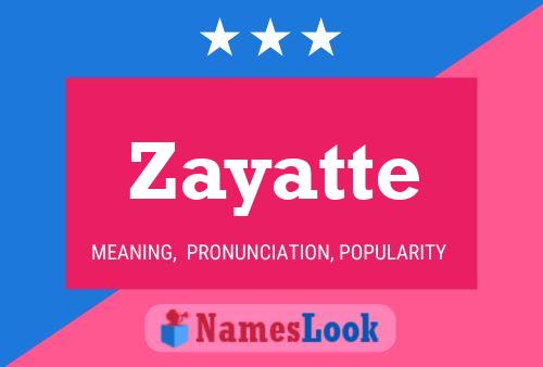 Affiche de nom Zayatte