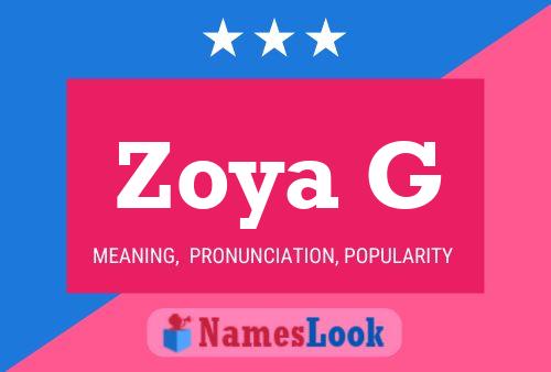 Affiche de nom Zoya G